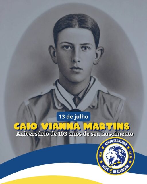 Hoje é um dia de muita inspiração para todos nós do Grupo Escoteiro Leões de Blumenau. Há exatos 103 anos nascia Caio Vianna Martins, um jovem que nos deixou o maior exemplo possível de coragem, empatia e vontade de servir.
A gente costuma dizer que o legado do Caio não ficou no passado. Ele continua muito vivo hoje, em cada atitude genuína de empatia e em cada vez que assumimos um compromisso real com o próximo. É a história dele que nos motiva a tirar do papel os valores da Promessa e da Lei Escoteira para colocá-los em prática na vida real.
Hoje celebramos a memória desse escoteiro que transformou o seu dever em pura fraternidade e altruísmo.
Caio seguirá sempre vivo na nossa história e em cada boa ação que a gente faz. Sempre Alerta! ⚜️
#LeoesDeBlumenau #CaioViannaMartins #EscoteirosDoBrasil #SempreAlerta #Escotismo Blumenau