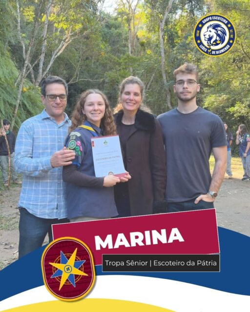 🦁 O topo da montanha é daqueles que não têm medo de subir!
No dia 04 de julho, vivemos um momento histórico e profundamente emocionante para o nosso grupo. Nossos jovens Helena, Marina e Pedro alcançaram a graduação máxima no Ramo Sênior, conquistando a tão sonhada insígnia Escoteiros da Pátria! ⚜️💚
Essa conquista vai muito além de um distintivo. Ela é o reflexo de anos de dedicação, superação, liderança e compromisso com o próximo. Ver o crescimento e o caráter desses jovens nos enche de certeza de que o futuro está em ótimas mãos.
As famílias, as nossas Tropas Sêniores e todo o grupo GELB estão transbordando de orgulho por essa trajetória brilhante. Vocês são pura inspiração! 🌟👏
👋 Quer fazer parte dessa aventura?
O Movimento Escoteiro transforma vidas, cria laços para a vida toda e prepara os jovens para serem cidadãos ativos e conscientes. Convidamos toda a comunidade de Blumenau a nos conhecer de perto! Venha fazer uma visita, bater um papo com nossos chefes e trazer seus filhos para vivenciarem o verdadeiro espírito escoteiro.
Esperamos por vocês de braços abertos! 🏕️✨
#EscoteirosDoBrasil #EscoteiroDaPatria #LeoesDeBlumenau #SempreAlerta #MovimentoEscoteiro
