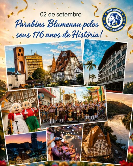 Neste dia 2 de setembro, celebramos com orgulho os 176 anos da nossa amada Blumenau! 💙💛

Uma cidade feita de trabalho, resiliência, cultura e de um povo que acolhe e transforma. Para nós, do grupo Leões de Blumenau, é uma honra imensa erguer nossa bandeira, viver essa energia e construir diariamente a história desse lugar tão especial.

Parabéns, Blumenau! Que o futuro continue reservando conquistas, tradição e muita união para todos nós. 🦁✨

#Blumenau176Anos #LeoesDeBlumenau #OrgulhoBlumenauense #NossaHistoria #ParabensBlumenau